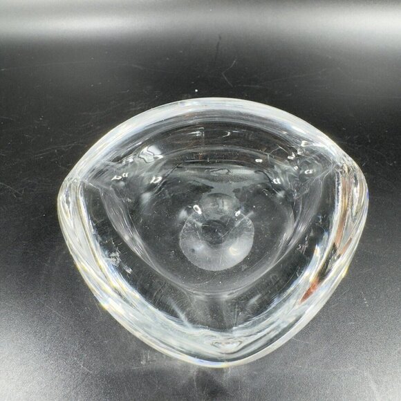 Venetian Clear Glass Dish Small Ashtray Made In Italy Manganese 365nm Green UV - Picture 10 of 16